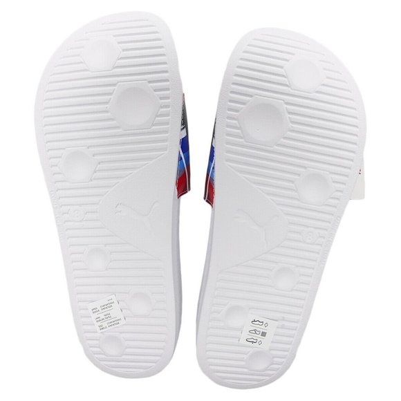 NWT PUMA BMW MMS GRAPHIC LEADCAT MEN\'S WHITE SLIP ON SLIDES SANDALS SIZE 7 main image 5